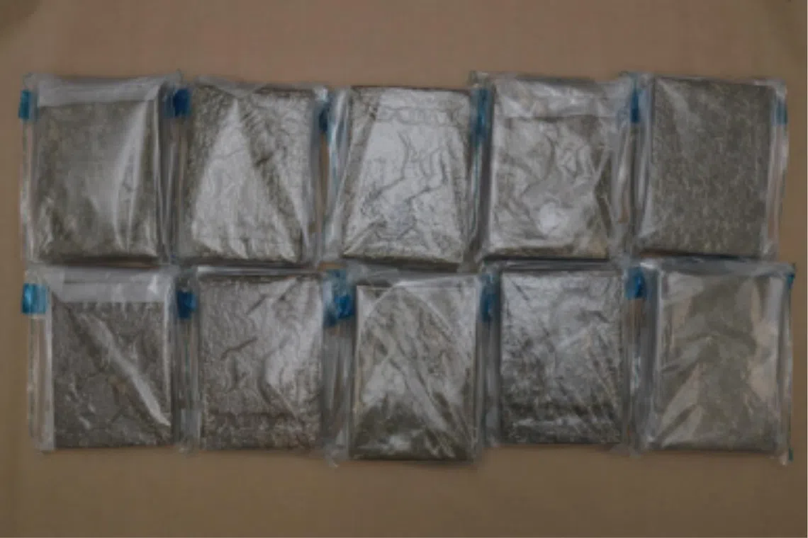 Two arrested for attempting to smuggle more than 10kg of cannabis into Singapore