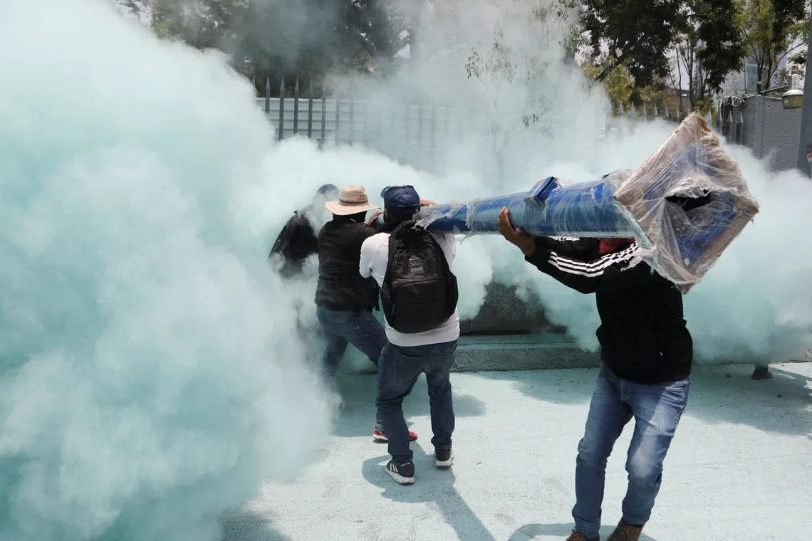With Mexico in the global spotlight, teachers and other groups have staged marches and blocked major avenues.