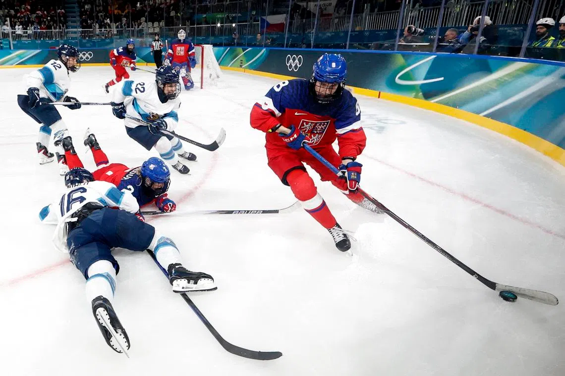 Milano Cortina 2026 Olympics - Ice Hockey - Women's Preliminary Round - Group A - Czech Republic vs Finland - Milano Rho Ice Hockey Arena, Milan, Italy - February 08, 2026. Tereza Pistekova of Czech Republic in action REUTERS/David W Cerny