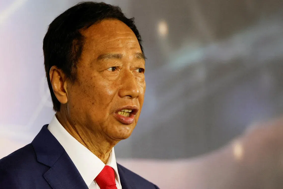 Mr Terry Gou stepped down as Foxconn chief in 2019 and made a presidential bid that year, but dropped out after losing the race.