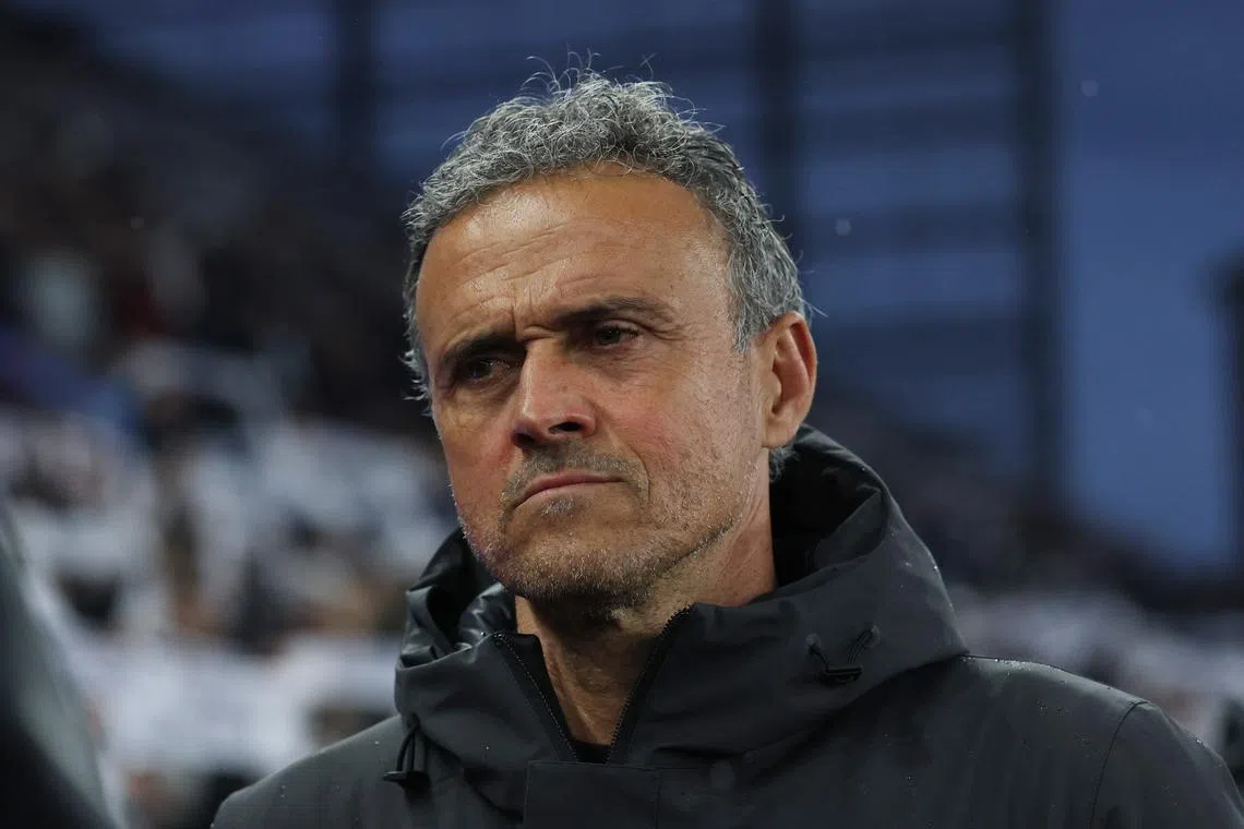 Soccer Football - Champions League - Quarter Final - Second Leg - Aston Villa v Paris St Germain - Villa Park, Birmingham, Britain - April 15, 2025 Paris St Germain coach Luis Enrique before the match REUTERS/Hannah Mckay