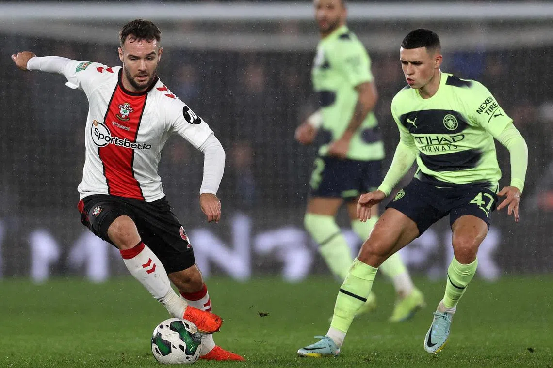 City were dumped out of the League Cup by struggling Southampton.