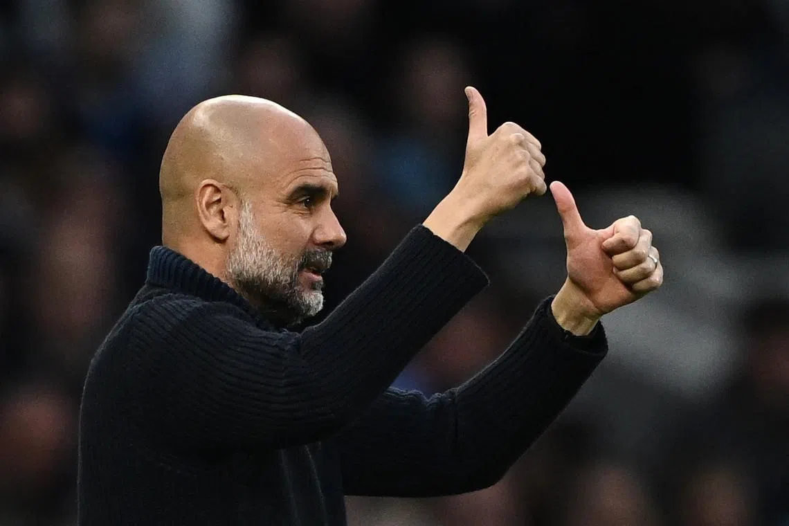 Soccer Football - Premier League - Tottenham Hotspur v Manchester City - Tottenham Hotspur Stadium, London, Britain - May 14, 2024 Manchester City manager Pep Guardiola REUTERS/Dylan Martinez