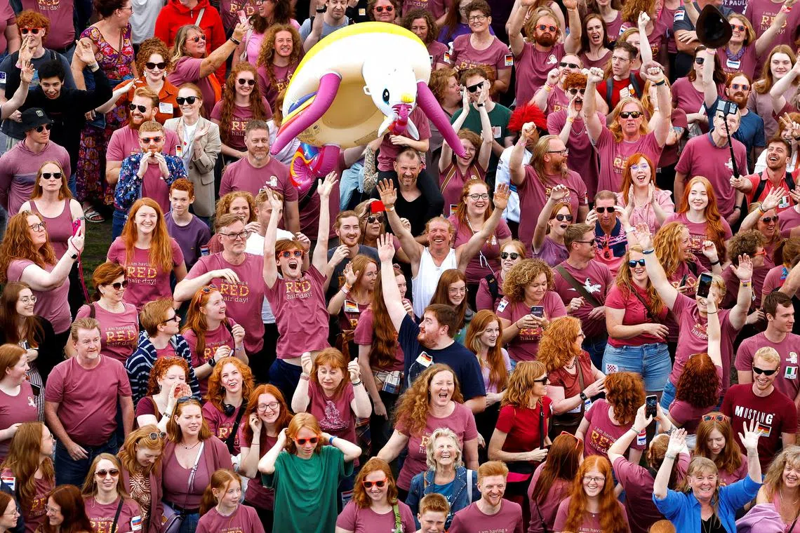 Particpants attend the annual Redhead Days Festival in Tilburg, Netherlands on August 27.
