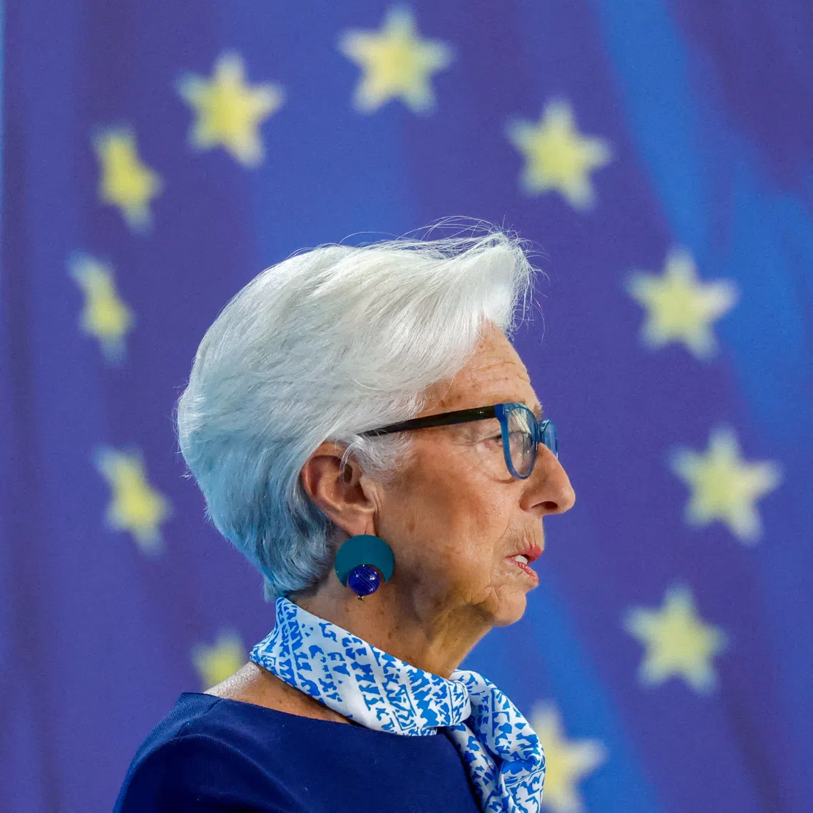 FILE PHOTO: European Central Bank (ECB) President Christine Lagarde addresses the media after the ECB's Governing Council meeting, at the ECB headquarters in Frankfurt, Germany, July 24, 2025. REUTERS/Heiko Becker/File Photo