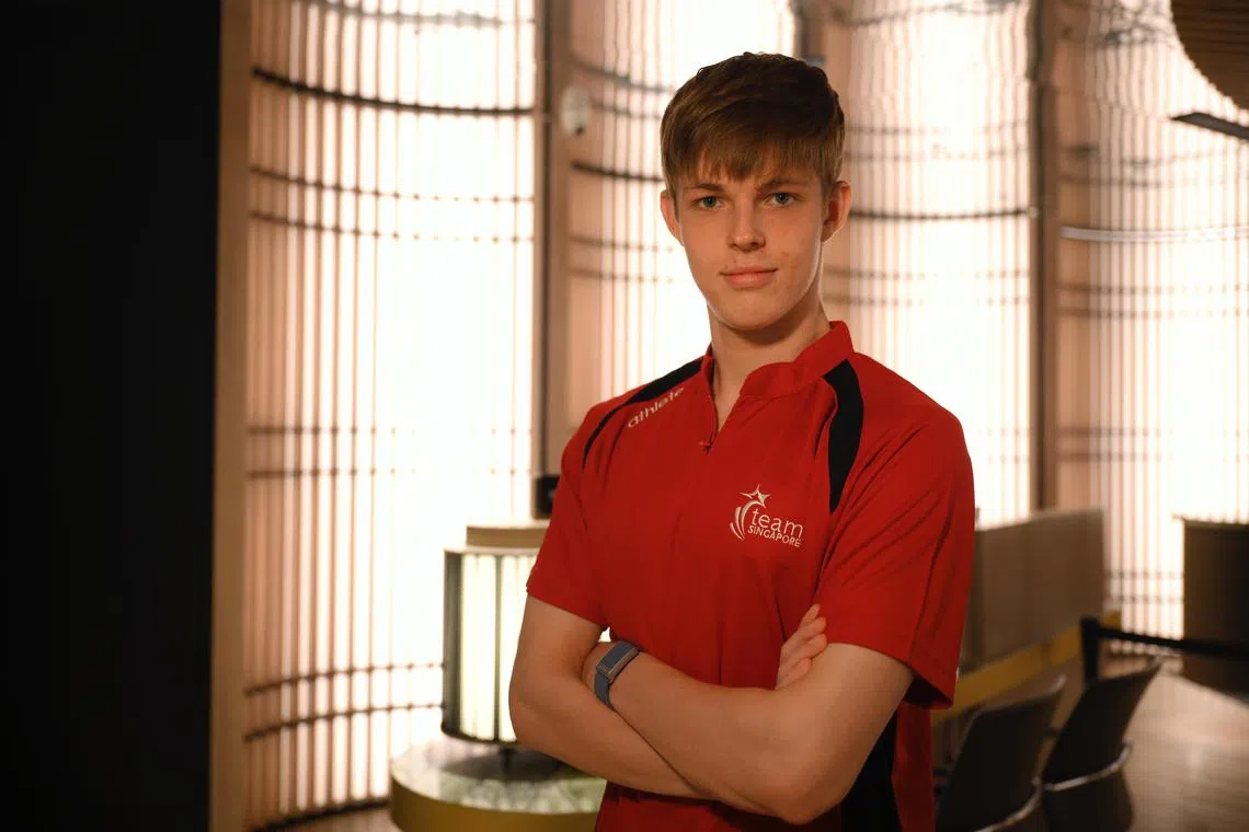 Team Singapore open water swimmer Artyom Lukasevits pictured during the World Aquatics Championships - Singapore 2025 media session held at Parkroyal Collection Marina Bay on Nov 29, 2024.