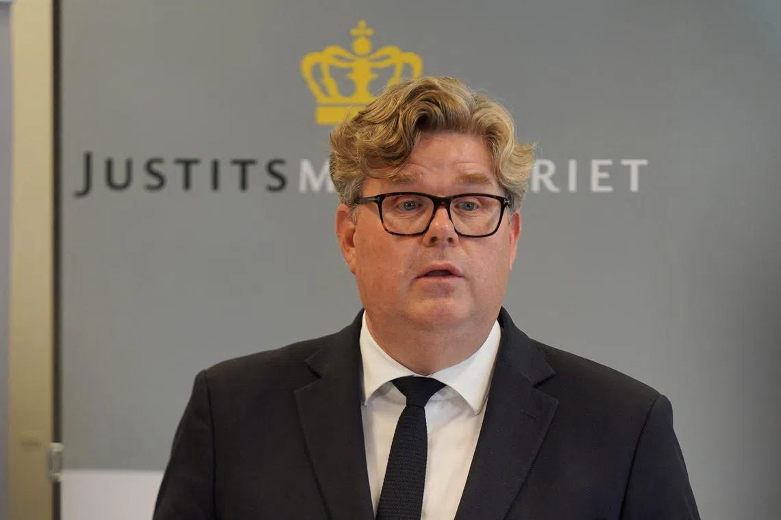 Swedish Justice Minister Gunnar Strommer speaks during a press conference in Copenhagen, Denmark, August 21, 2024. REUTERS/Tom Little/ File Photo
