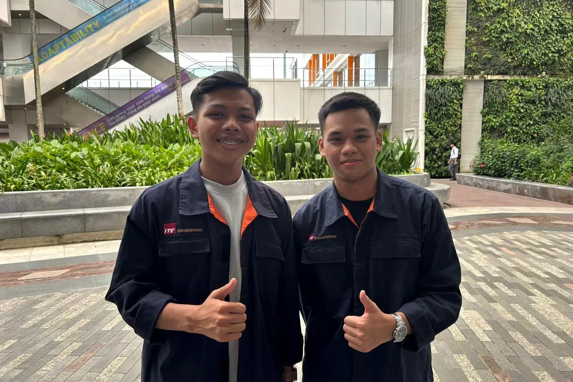 dlinfluencer - Mr Amir Arfan (Right), 18, believes that an influencer degree in Singapore is beneficial as content creation is a useful skill to learn. 

ST PHOTO: DILLON LOH