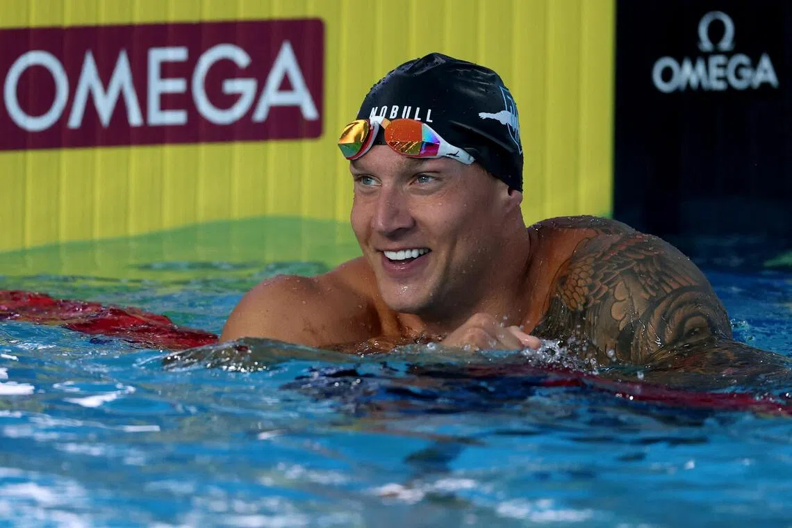 A happy Caeleb Dressel after winning the 50m freestyle final on the final day of US National Championships in Irvine, California on Aug 1.