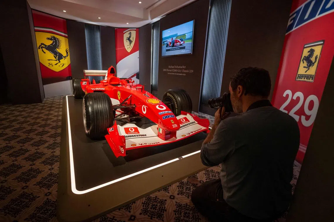 Michael Schumacher's red “Chassis 229“ Ferrari was raced by the German world champion driver nine times.