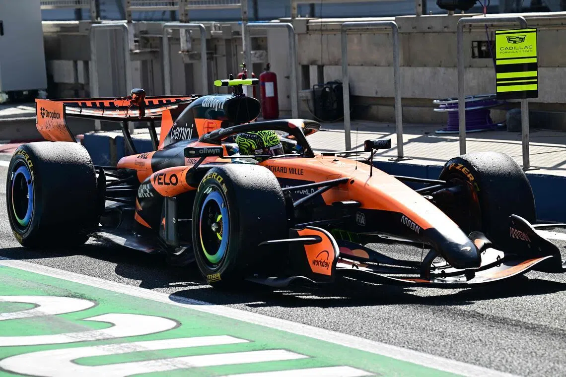 McLaren's British driver Lando Norris during the second day of pre-season testing at the Bahrain International Circuit in Sakhir.