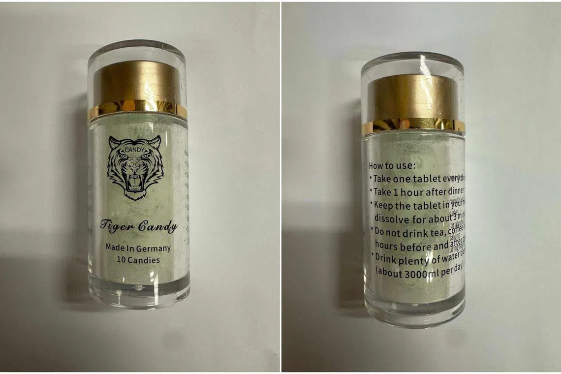 The candy, which is from Germany, claims to enhance sexual performance in men.