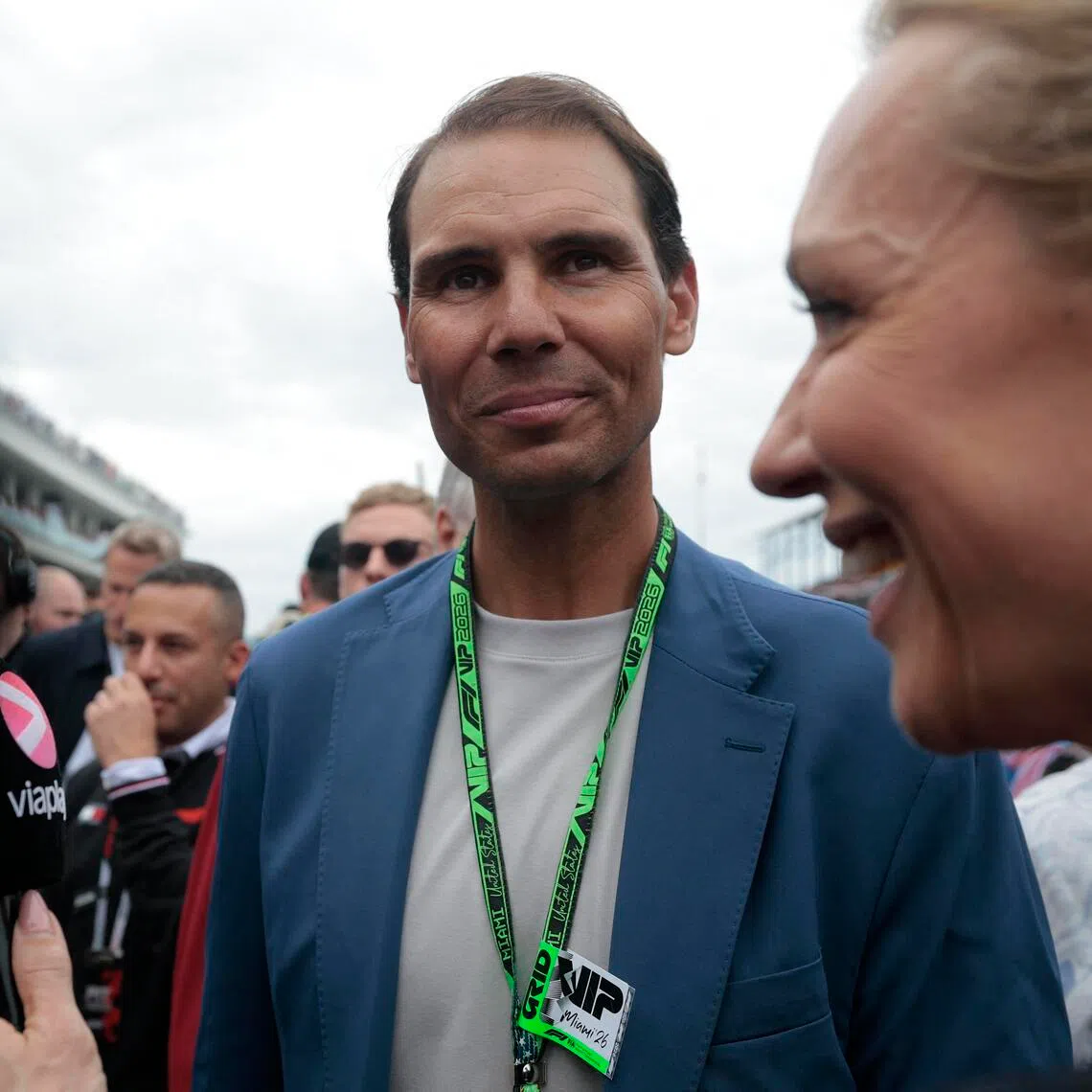 Rafael Nadal on the track before the start of the Miami Grand Prix in March.