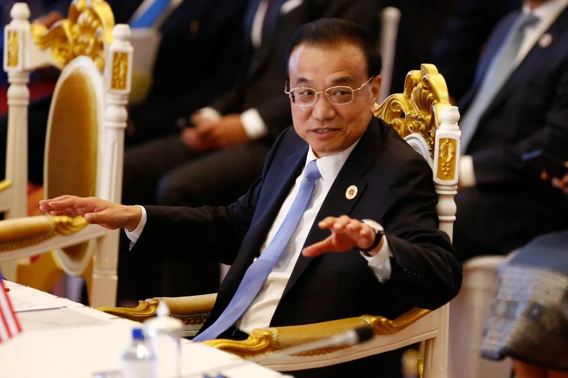 China's Premier Li Keqiang at the 17th East Asia Summit in Phnom Penh, Cambodia, on Nov 13. 