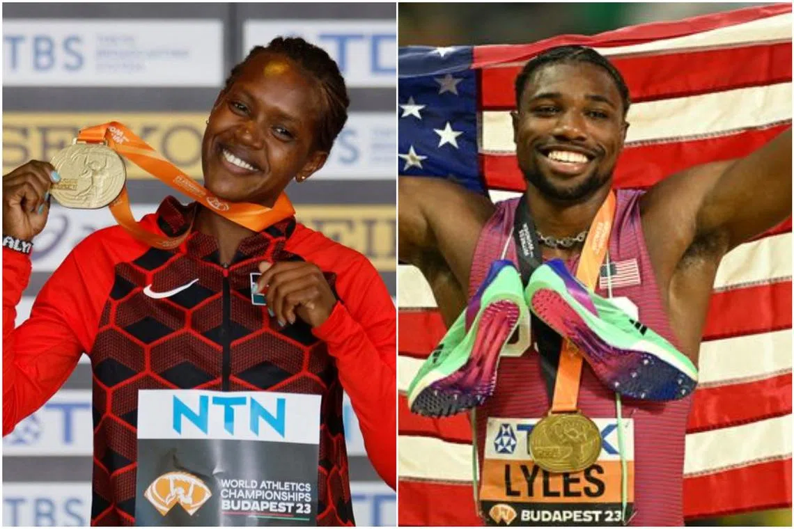Faith Kipyegon and Noah Lyles were named the women’s and men’s Track Athletes of the Year by World Athletics.