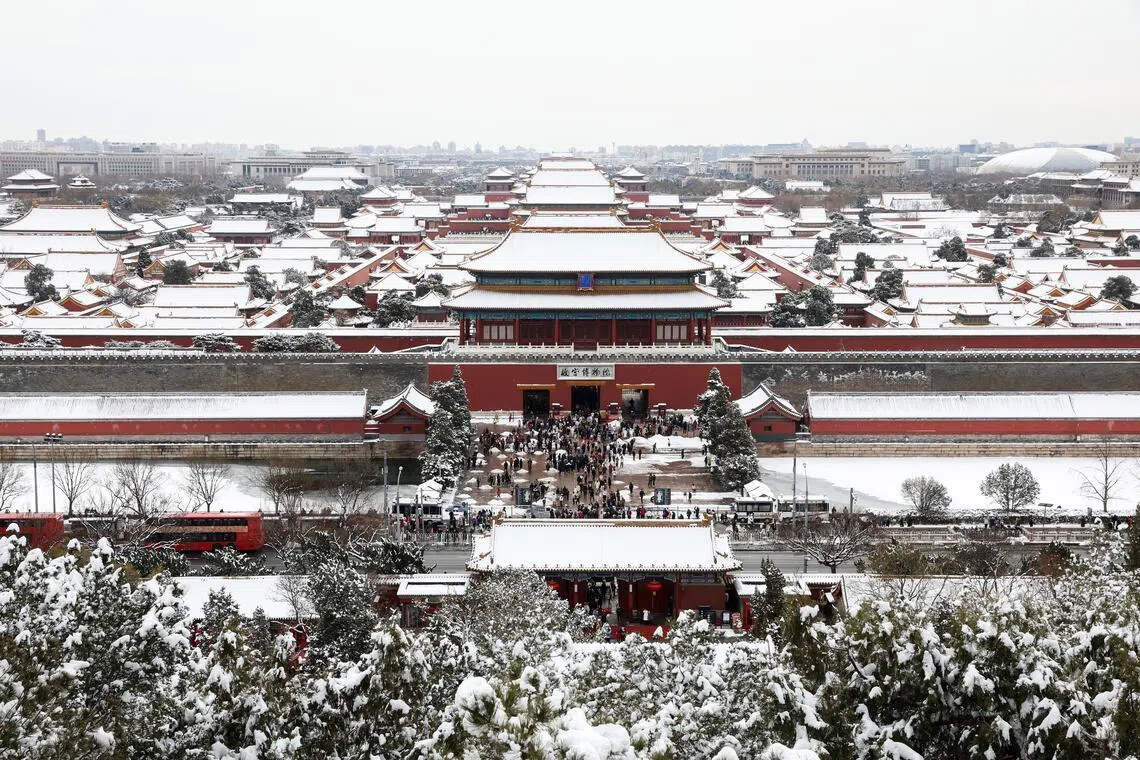 The snowfall and accumulation on Jan 17 and 18 in Beijing was heavier in the western mountainous areas of the capital.