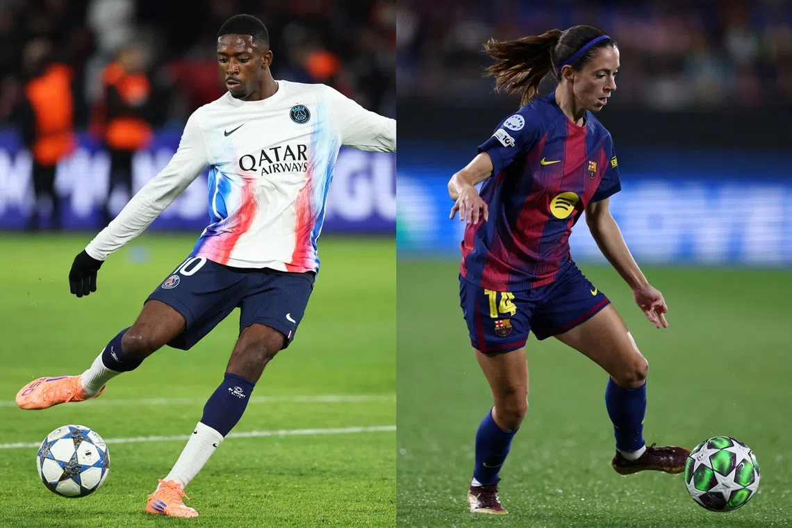 FIFA Player of the Year award winners Ousmane Dembele (left) and Aitana Bonmati.