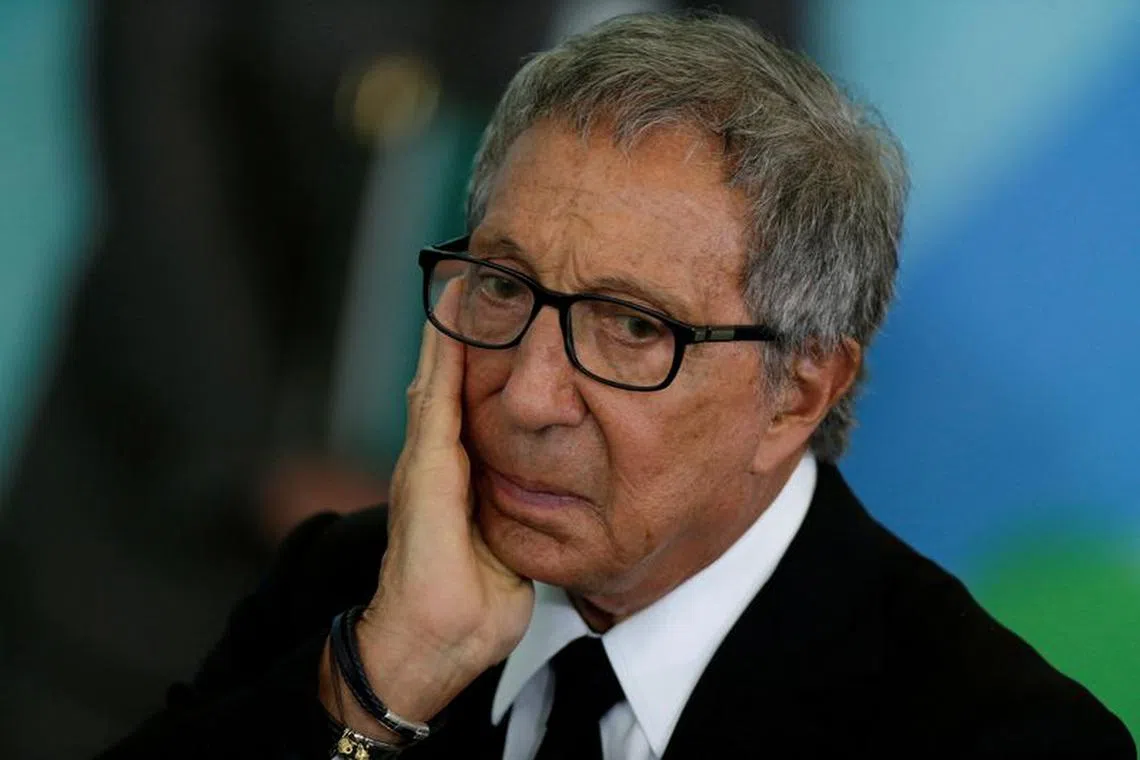 FILE PHOTO: Abilio Diniz, the third largest Carrefour shareholder gestures during a meeting of the Council for Economic and Social Development (CDES) at the Planalto Palace in Brasilia, Brazil March 21, 2018. REUTERS/Ueslei Marcelino/File Photo