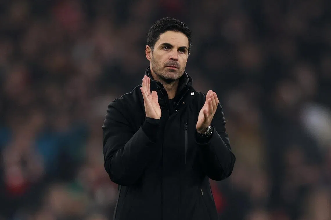 Soccer Football - Premier League - Arsenal v Tottenham Hotspur - Emirates Stadium, London, Britain - January 15, 2025 Arsenal manager Mikel Arteta celebrates after the match Action Images via Reuters/Paul Childs