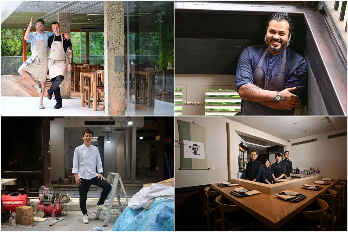 (From top left) Air, Roia, Ami Patisserie and Abura Kappo's chefs.