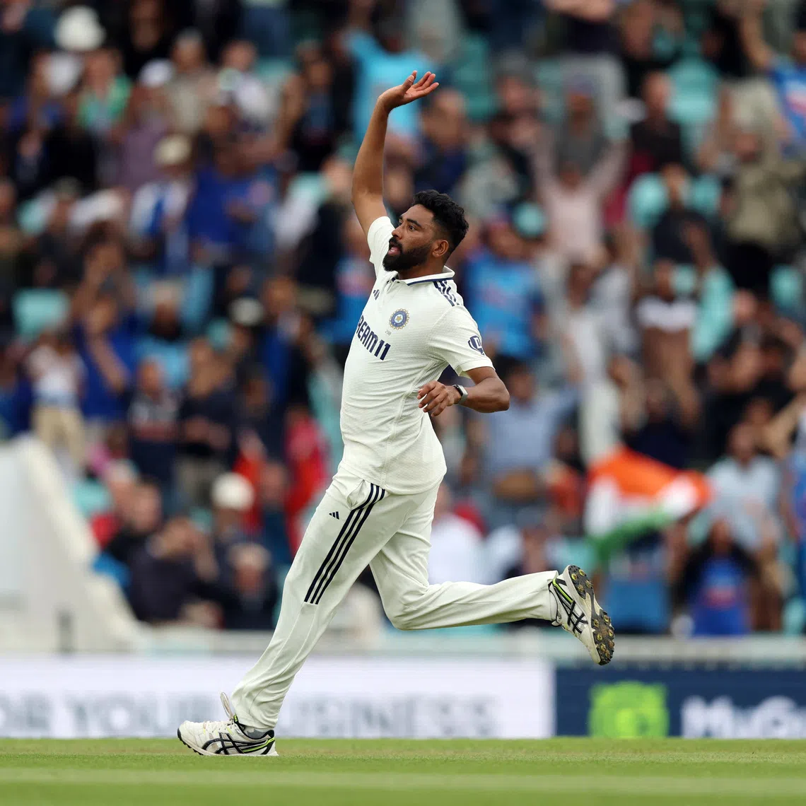 Cricket - International Test Match Series - Fifth Test - England v India - Kia Oval, London, Britain - August 4, 2025 India's Mohammed Siraj in action against England. Action Images via Reuters/Paul Childs/File Photo