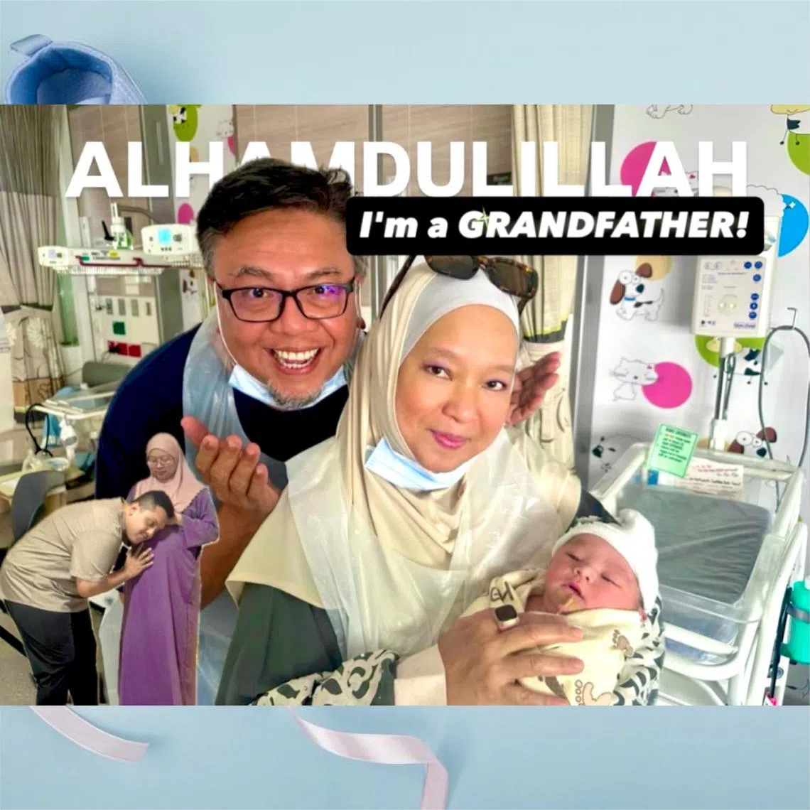 Singaporean comedian-host Suhaimi Yusof announced the birth of his first grandchild in an Instagram post.