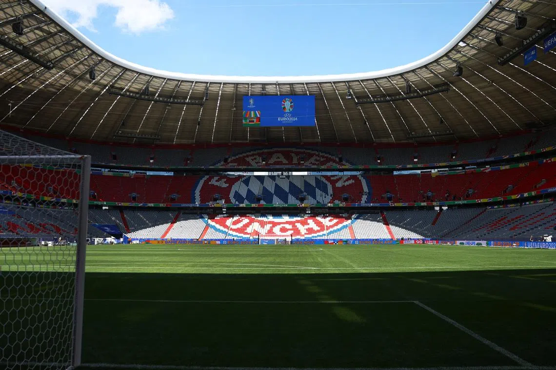 Soccer Football - Euro 2024 - Group A - Germany v Scotland Preview - Munich Football Arena, Munich, Germany - June 12, 2024 General view inside the stadium ahead of the match REUTERS/Lee Smith