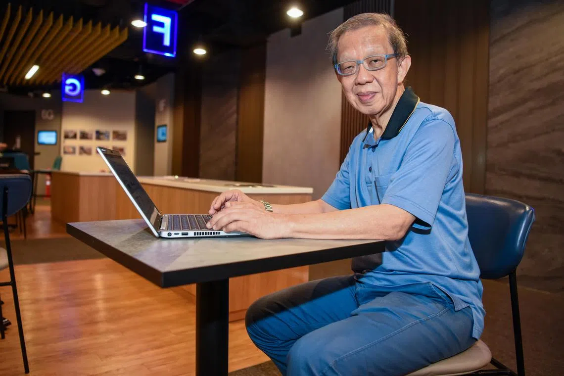 Francis Chin, 71, who decided to take up a data analyst training programme with NTUC LearningHub to upgrade himself at NTUC LearingHub on August 25, 2023./

(ST PHOTO: EUGENE TAN)