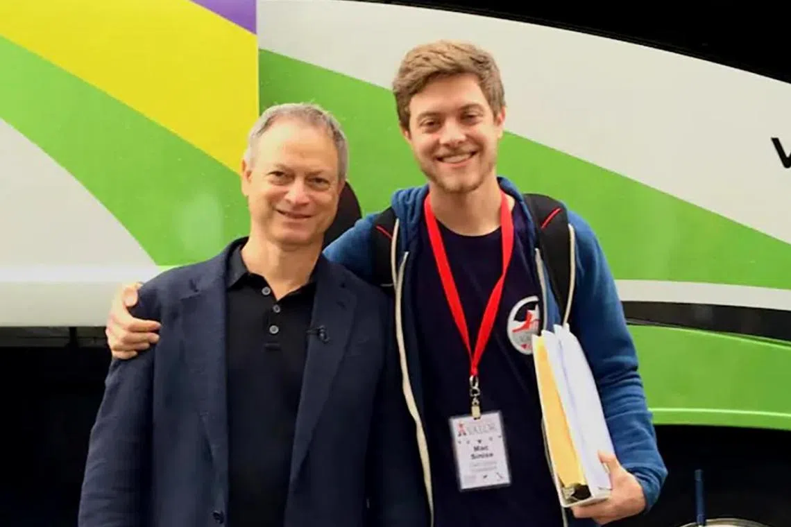 Actor Gary Sinise (left) with his son McCanna “Mac” Sinise.