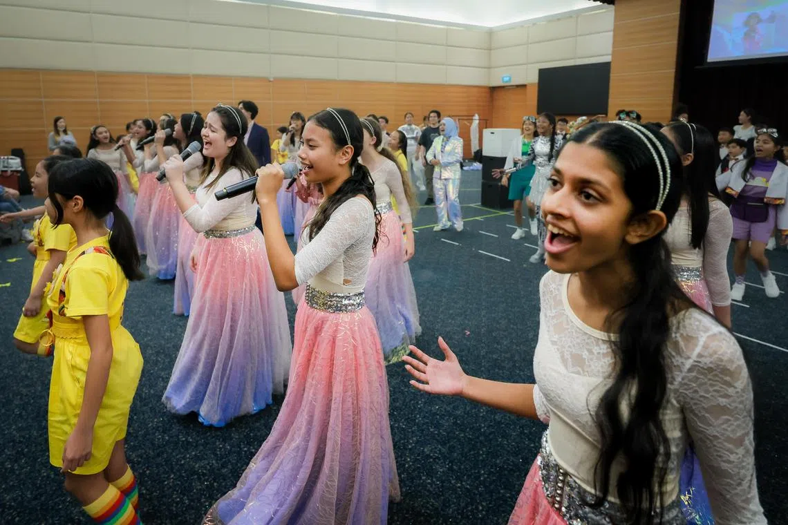 ChildAid performers at a rehearsal at the SPH Media Auditorium at Toa Payoh North on Nov 24, 2024.
