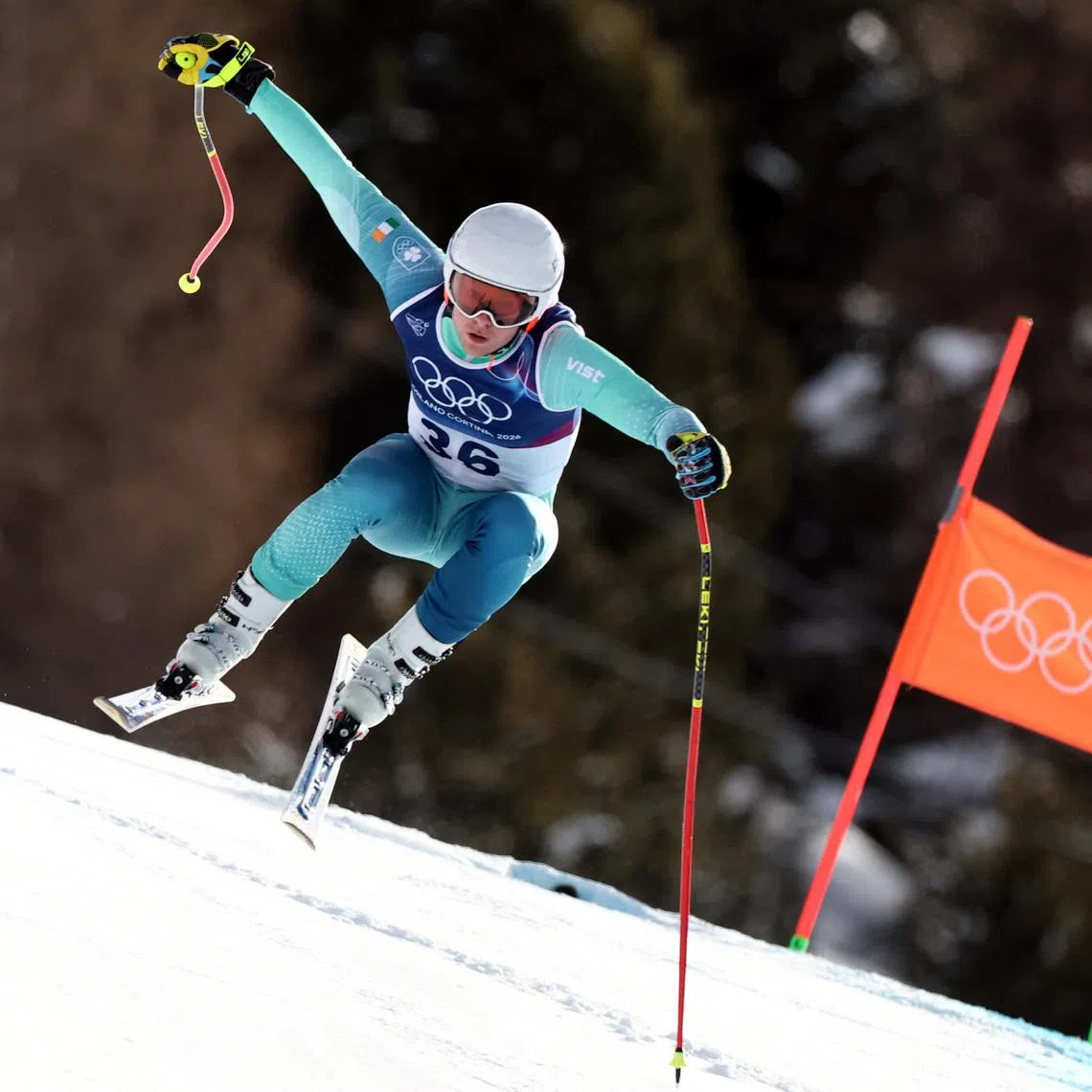Milano Cortina 2026 Olympics - Alpine Skiing - Men's Downhill - Stelvio Ski Centre, Bormio, Italy - February 07, 2026. Cormac Comerford of Ireland in action during the Men's Downhill REUTERS/Christian Hartmann