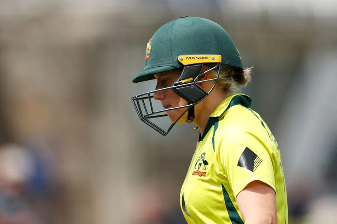 Cricket - Women's One Day International Series - England v Australia - The Seat Unique Stadium, Bristol, Britain - July 12, 2023 Australia's Alyssa Healy walks after losing her wicket Action Images via Reuters/Andrew Boyers/File photo