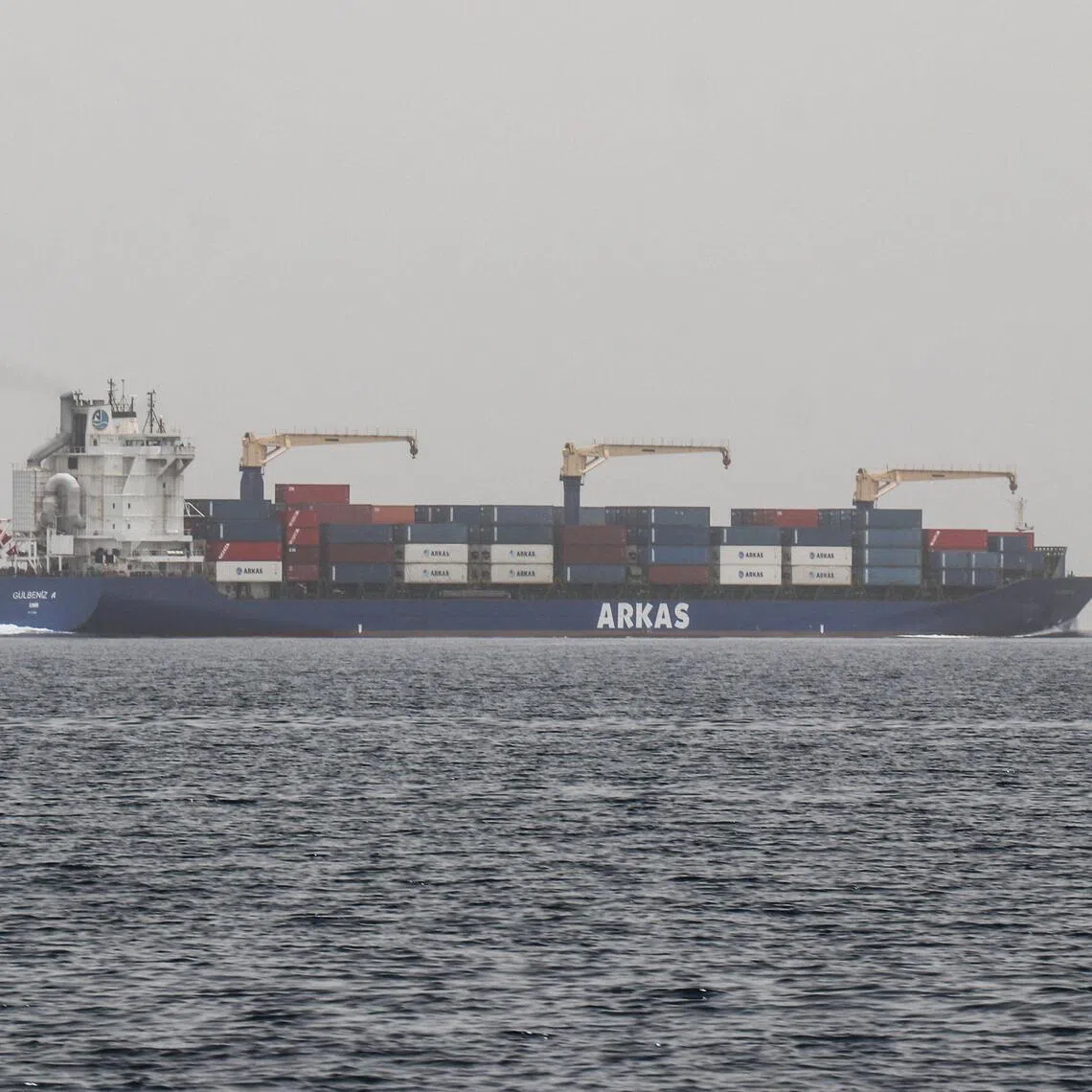 A commercial vessel passing through an international shipping lane off Yemen’s Hanish Island, in the Red Sea, on July 27.