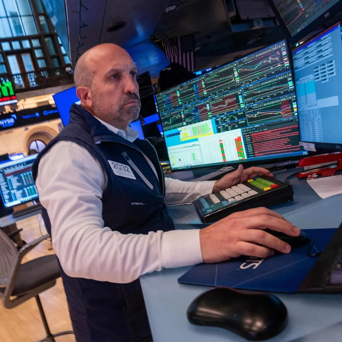 Traders working on the floor of the New York Stock Exchange on June 11, in New York City.