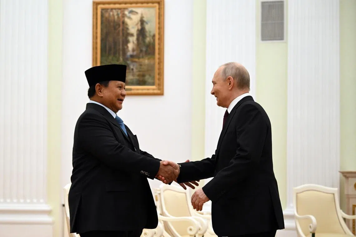 Prabowo meets Putin as US blockade turns his Russia trip into energy mission