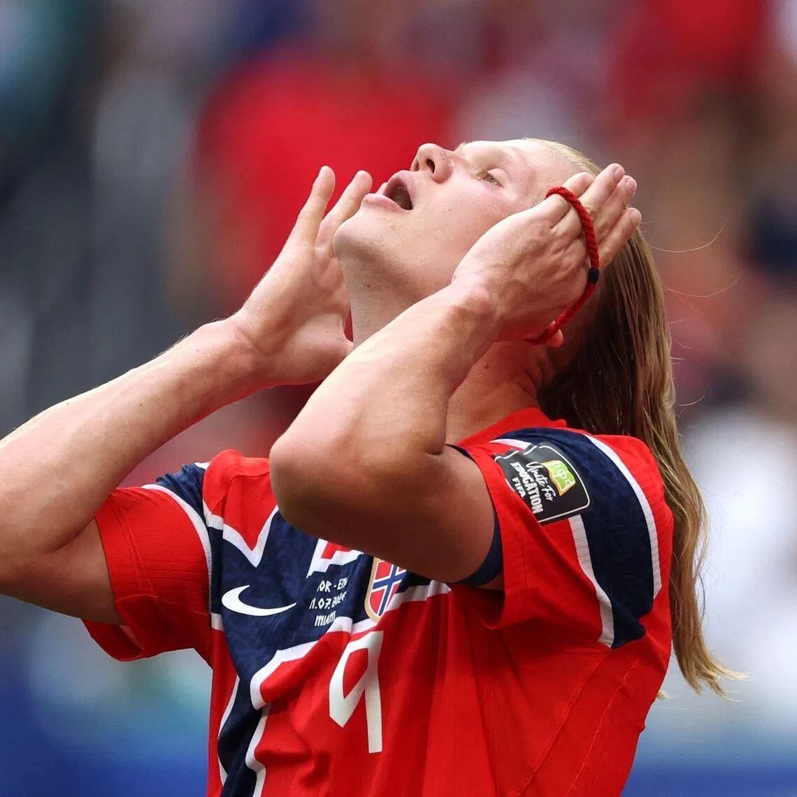 Haaland’s trademark hairstyle has become one of the tournament’s talking points.