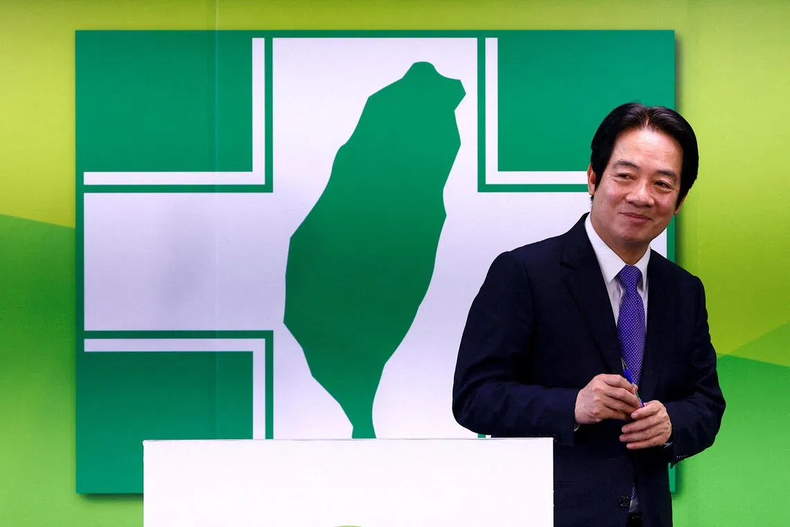 FILE PHOTO: Taiwan's Vice President William Lai assumes the chairmanship of the ruling Democratic Progressive Party in Taipei, Taiwan, January 18, 2023. REUTERS/Ann Wang/File Photo