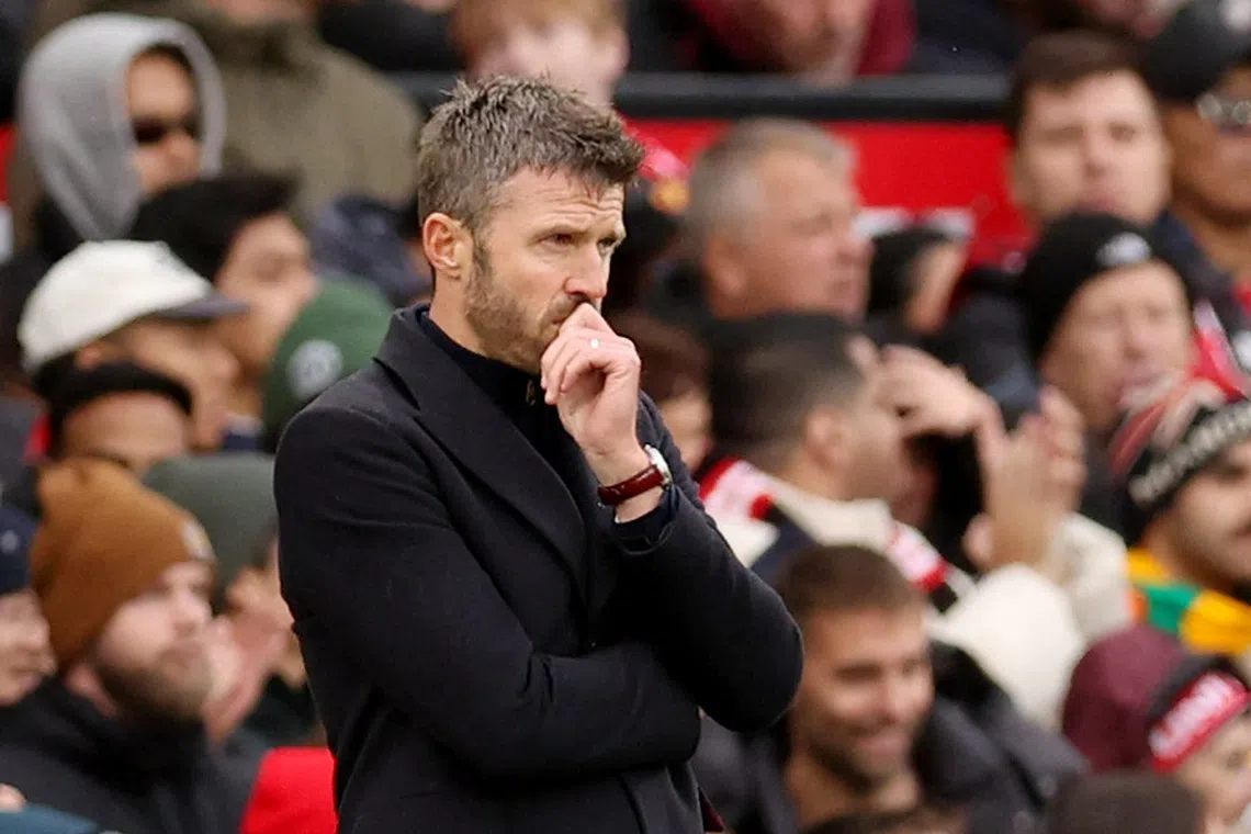 Manchester United manager Michael Carrick offered no guarantees when asked if he expected to still be in charge next week.