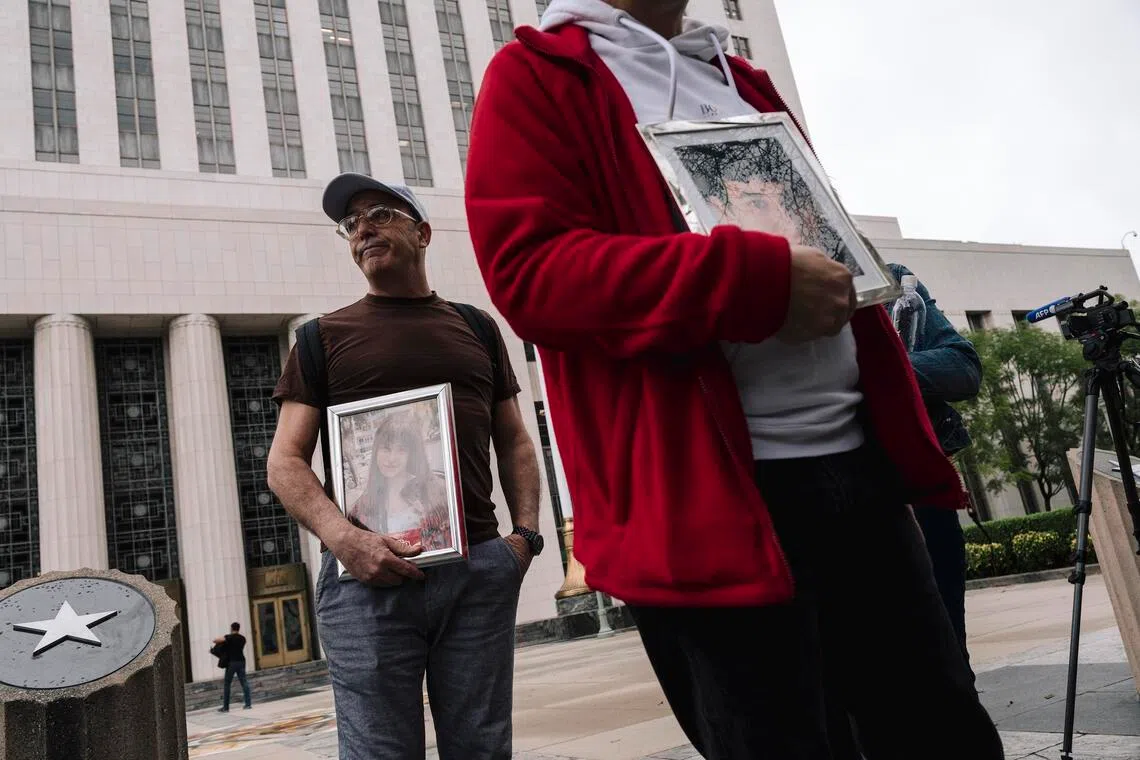 Representatives of families who have filed complaints against major platforms in the United States had camped out in the rain outside the courthouse to secure seats.