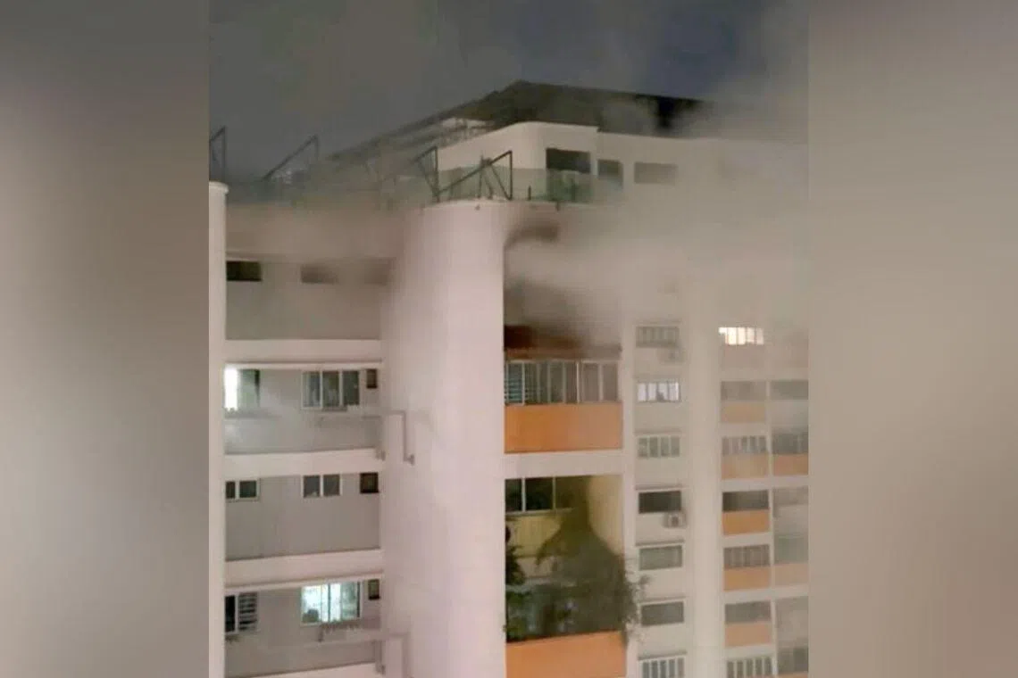 The fire had involved contents of a bedroom in a 12th-floor unit, according to the Singapore Civil Defence Force (SCDF).
