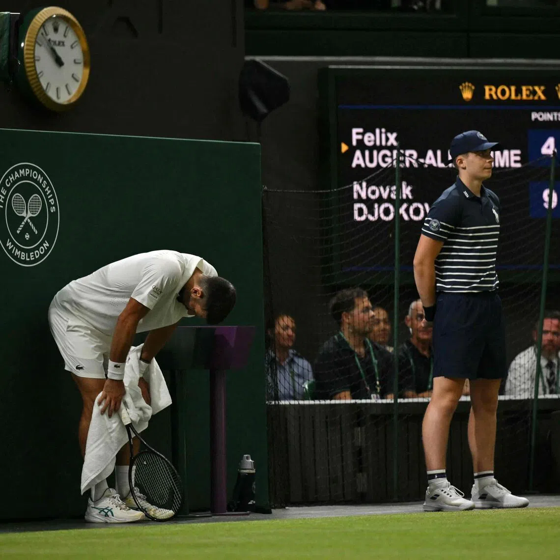 At match point Novak Djokovic may have been exhausted but he still found the reserves to outlast Felix Auger-Aliassime at Wimbledon.