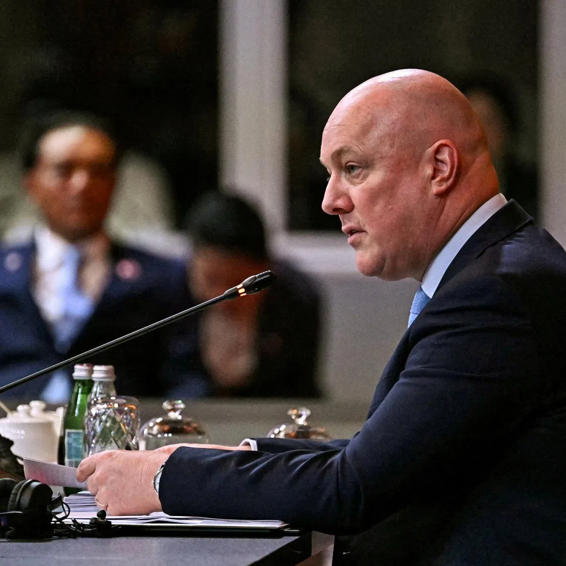FILE PHOTO: New Zealand's Prime Minister Christopher Luxon speaks as he attends the ASEAN – New Zealand Commemorative Summit during the 47th Association of Southeast Asian Nations (ASEAN) Summit in Kuala Lumpur, Malaysia, on October 28, 2025.     LILLIAN SUWANRUMPHA/Pool via REUTERS/File Photo