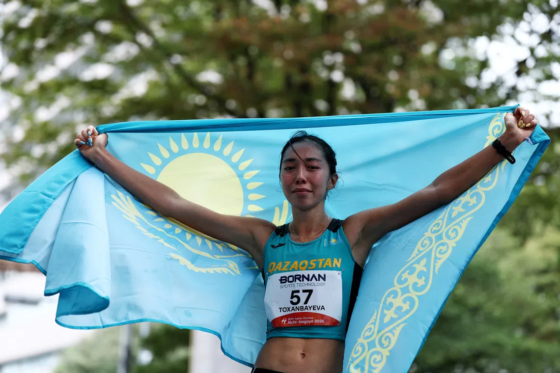 Kazakh state media reported the result was under review because of Yasmina Toxanbayeva’s footwear.