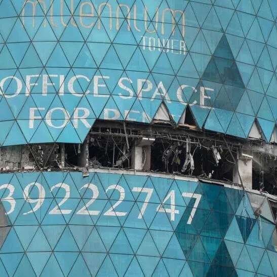 A damaged building in the aftermath of an Iranian drone strike in Manama, Bahrain on March 10. 