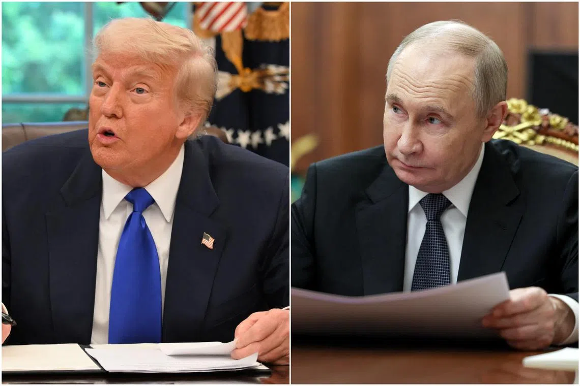 Mr Trump (left) noted that Mr Putin had proposed a three-day ceasefire to mark the 80th anniversary of the victory of the Soviet Union and its allies over Nazi Germany in World War II.