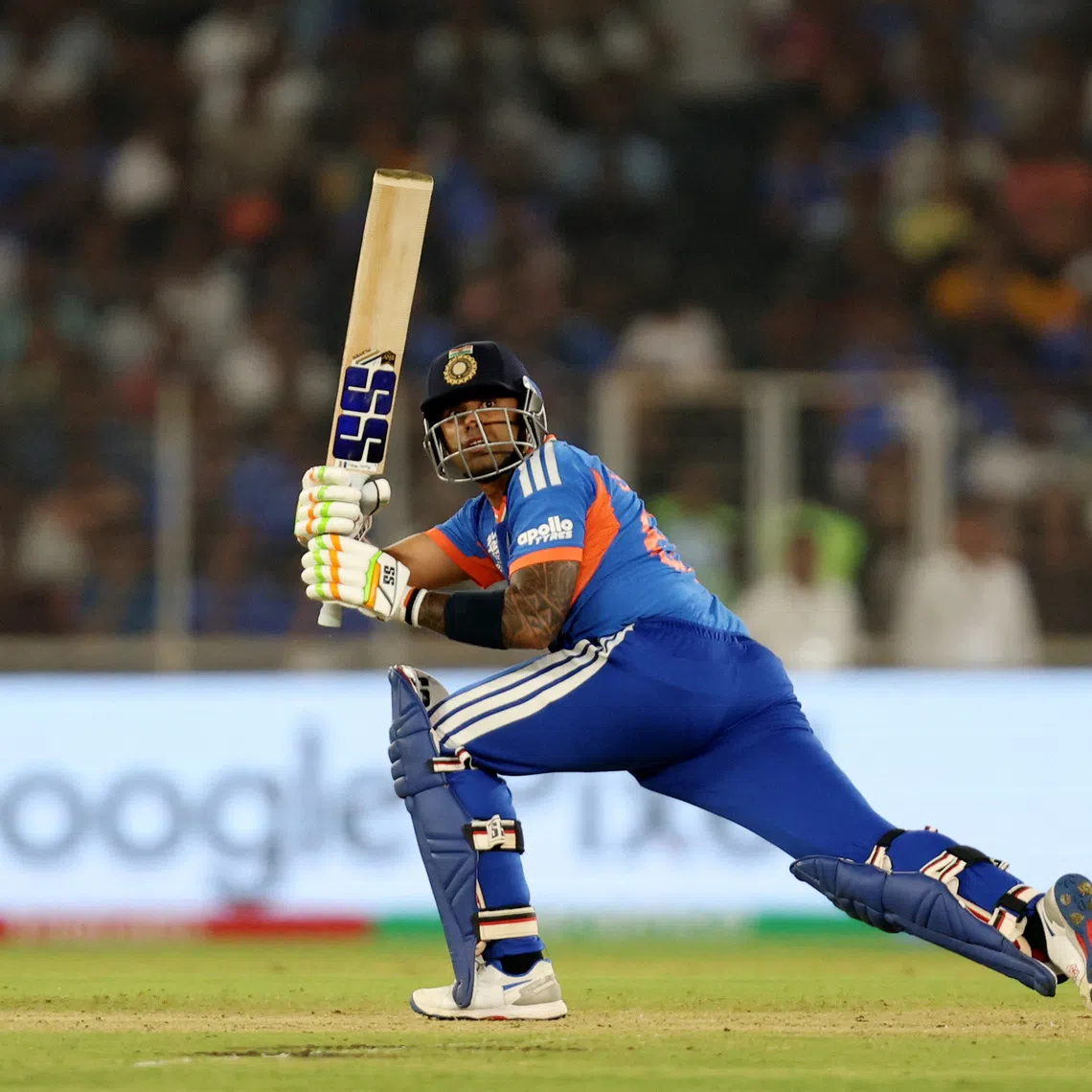 Cricket - ICC Men's T20 World Cup 2026 - Super 8 - India v South Africa - Narendra Modi Stadium, Ahmedabad, India - February 22, 2026 India's Suryakumar Yadav in action REUTERS/Amit Dave