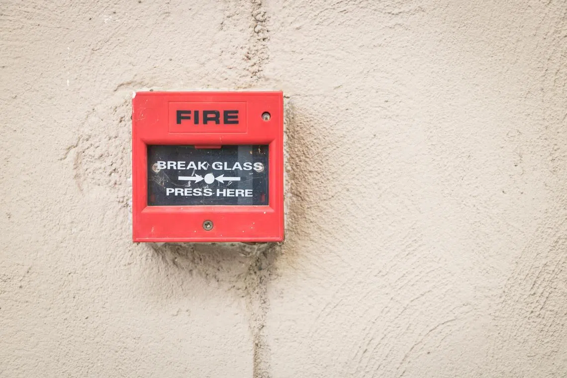 The man allegedly damaged the fire alarm activation panels, which triggered the alarm.