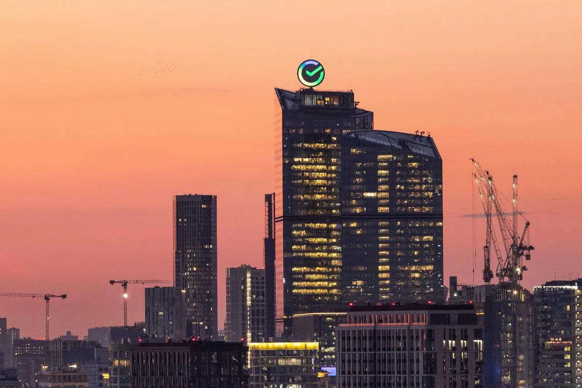 FILE PHOTO: Logo of Russia’s biggest bank Sberbank is seen atop of its headquarters in Moscow, Russia, July 24, 2024. REUTERS/Maxim Shemetov/File Photo