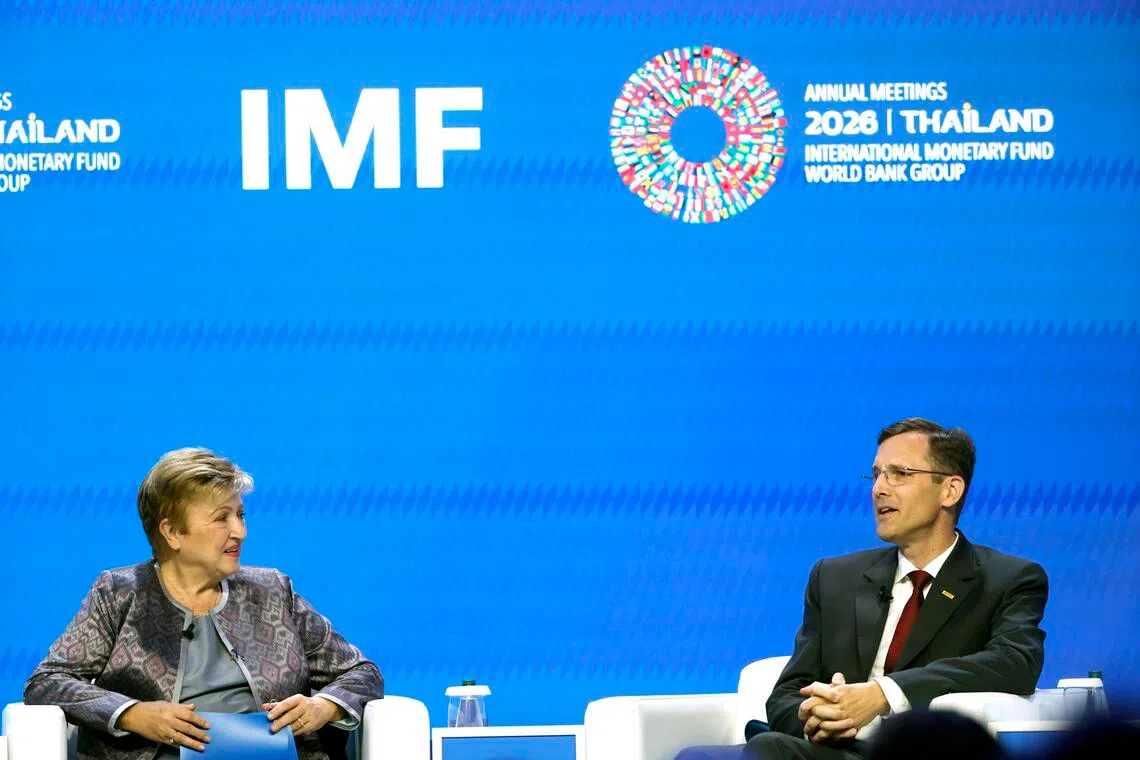 IMF chief executive officer Kristalina Georgieva (left) said AI was already strengthening the global economy.