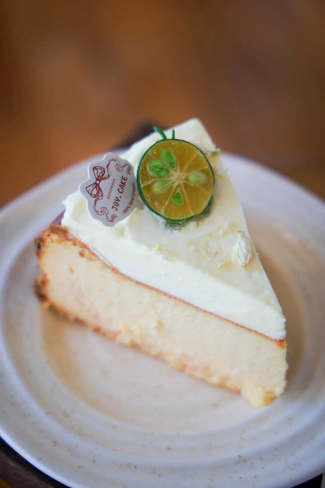 Yuzu and Jasmine Basque Cheesecake.